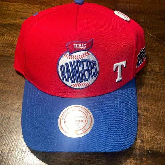 2024 MLB MITCHELL & NESS TOPPS X LIDS TEXAS RANGERS SNAPBACK NWT - Picture 1 of 9